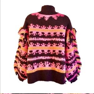 Ulla Johnson Lubina Alpaca Fuchsia Fringe Sweater